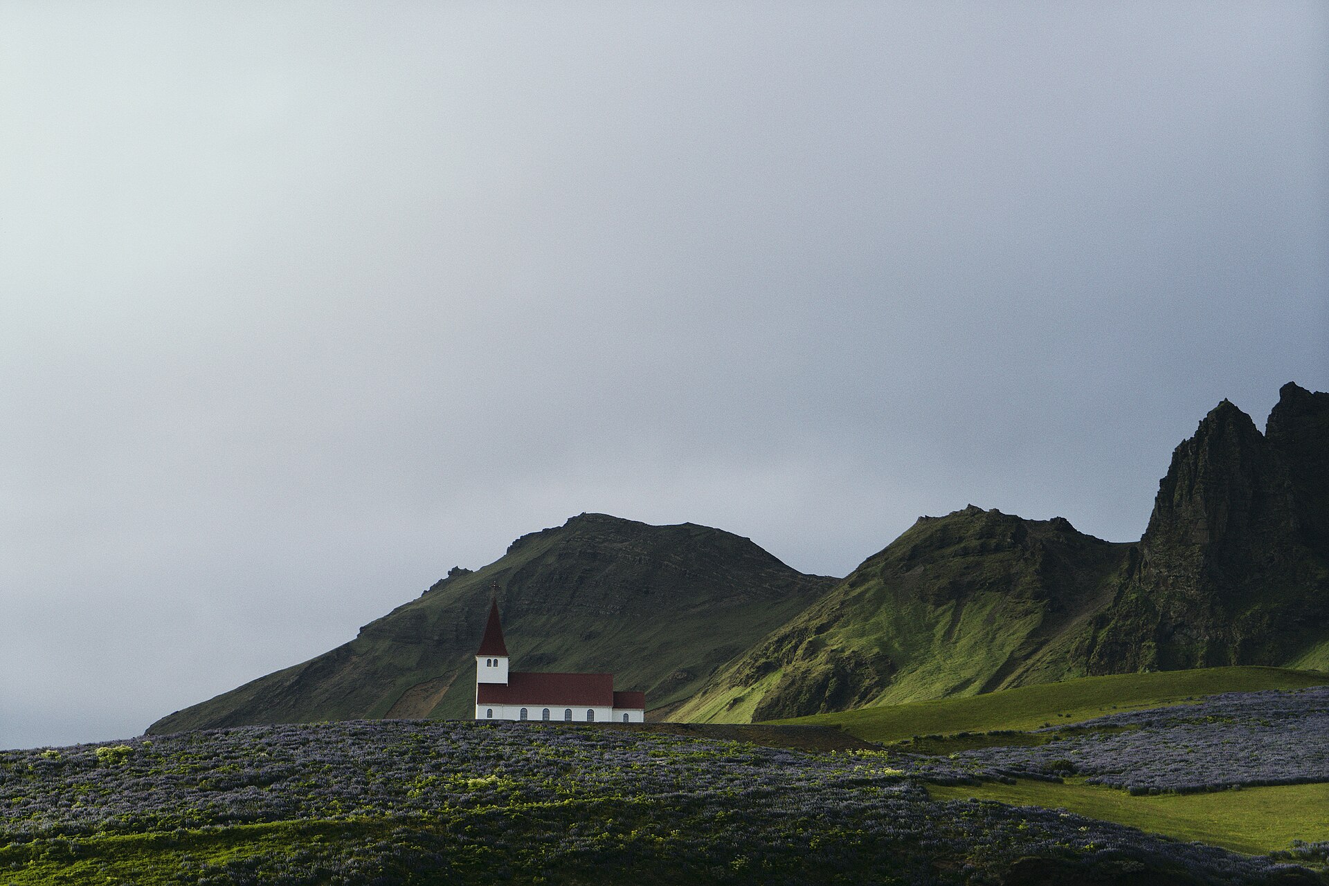 Vik Iceland church cliffs