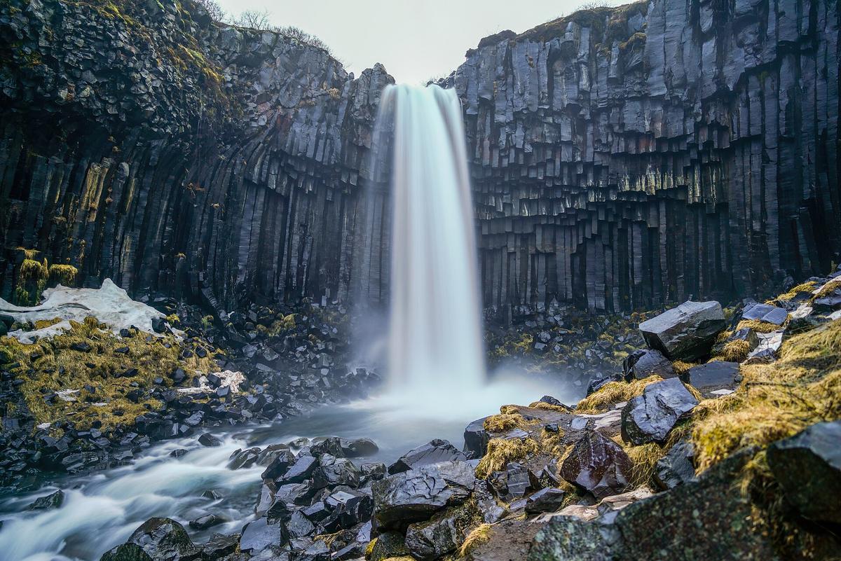 Svartifoss waterfall basalt Skaftafell