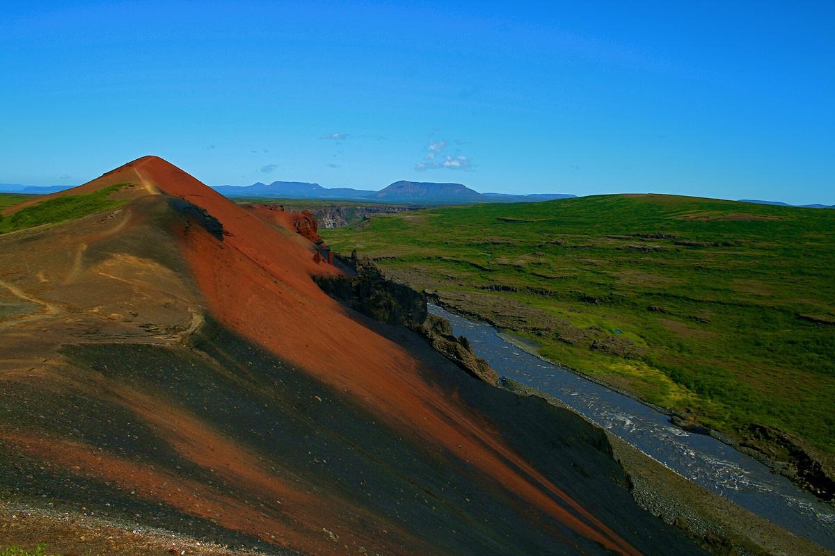 Iceland hiking trail river crossing