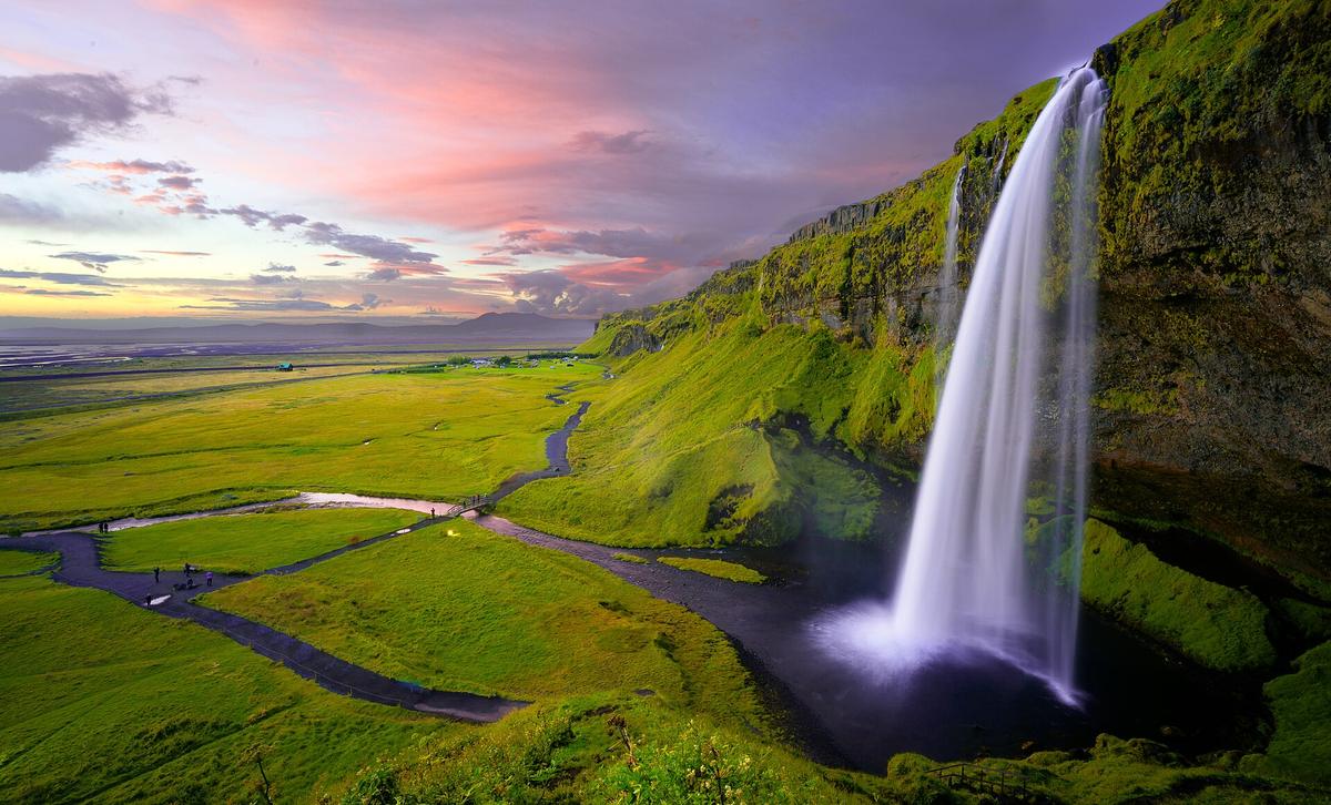 Icelandic Place Names: The Word-Parts That Decode the Map: Idyllic landscape with a waterfall Unsplash