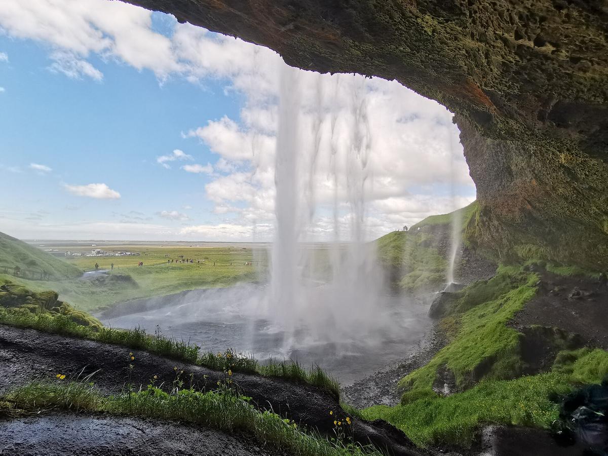 Seljalandsfoss waterfall behind Iceland