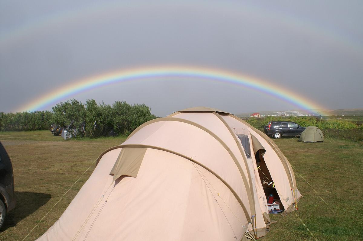 Iceland campsite tent