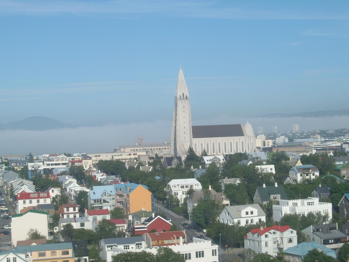 Reykjavik city skyline Hallgrimskirkja